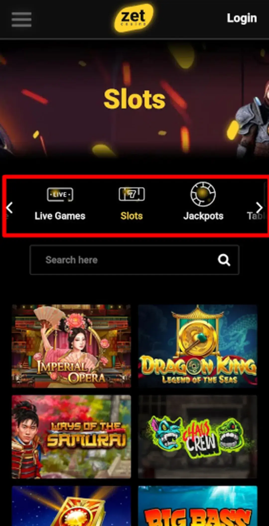 ZetCasino Mobile Slots