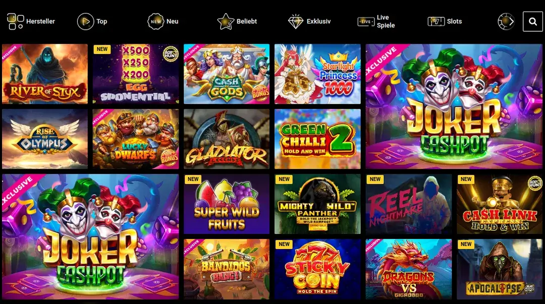 ZetCasino Online-Spiele